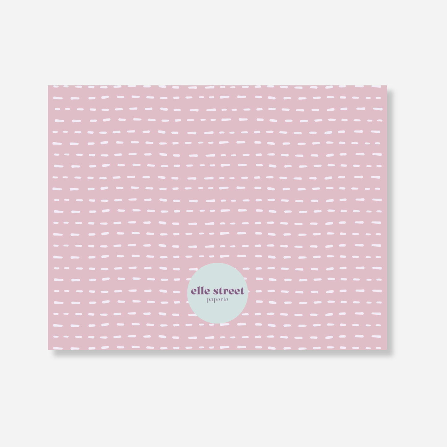 Soft Mauve Dash Personalized Note Card