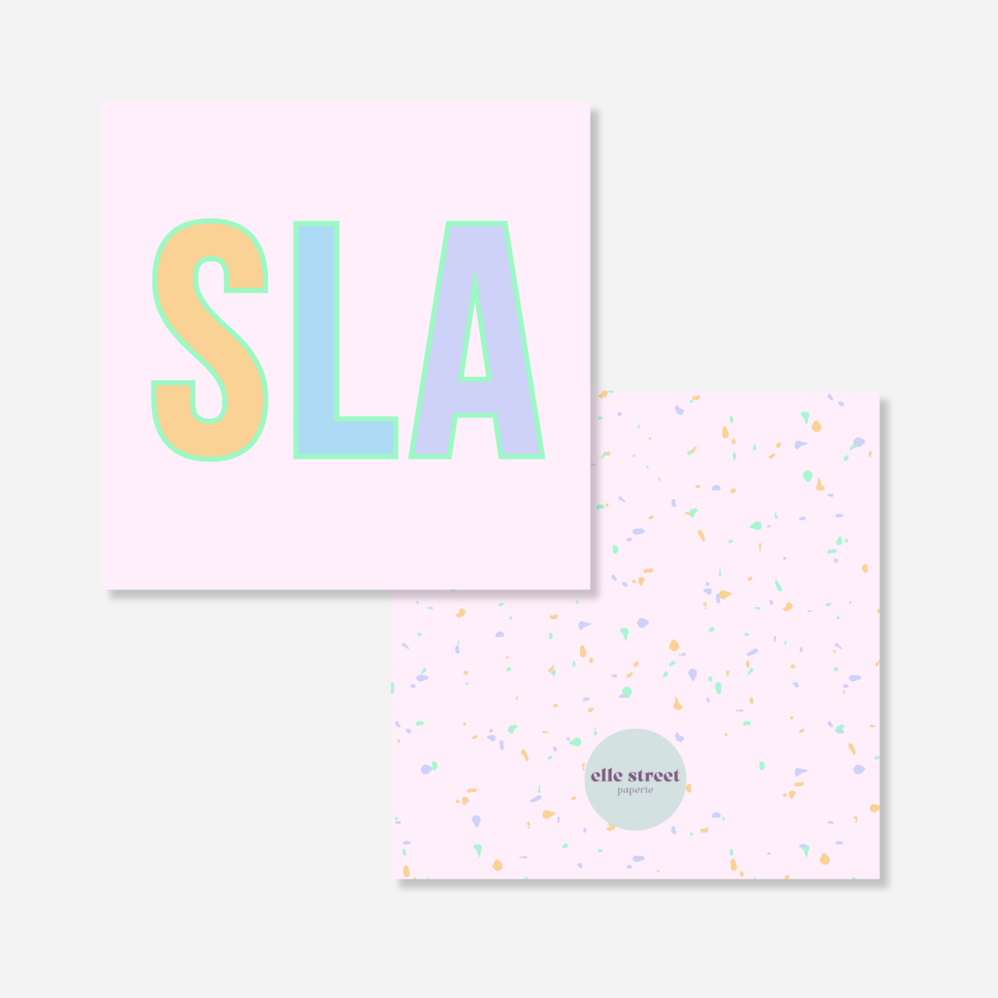 Pink Terrazzo Initial Bag Tag