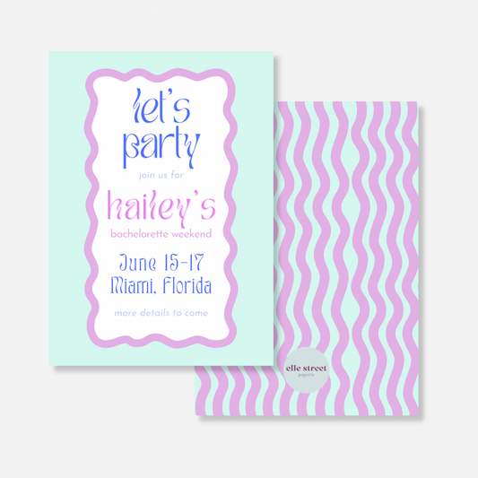 Bright Waves Bachelorette Invitation