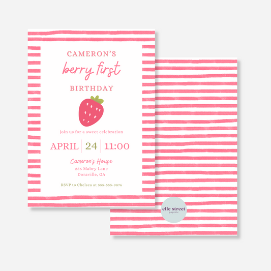 Berry First Birthday Invitation