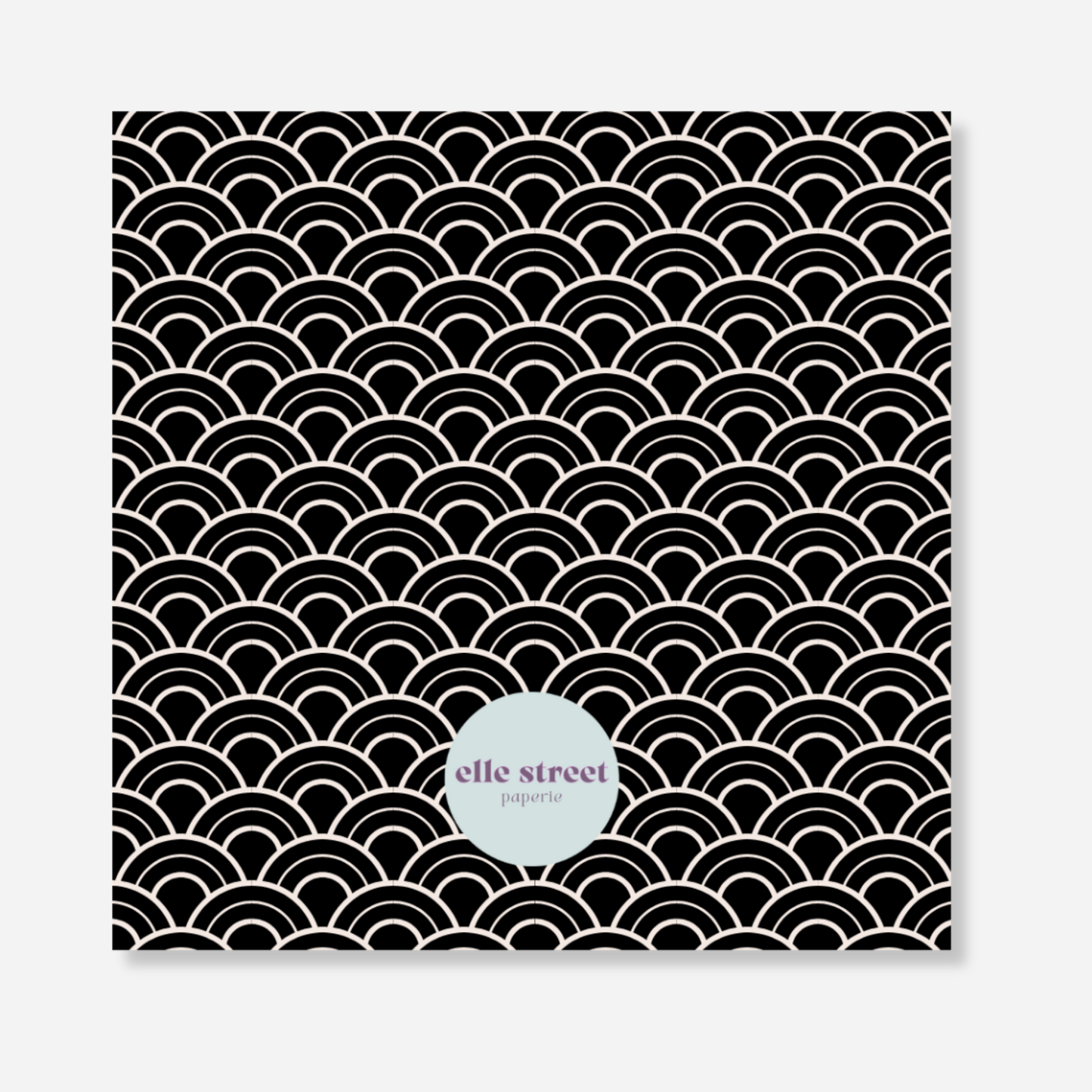 Black Pattern Address Bag Tag