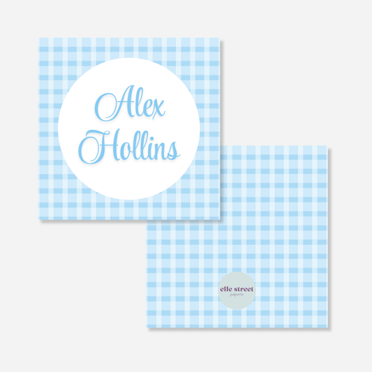 Blue Gingham Bag Tag
