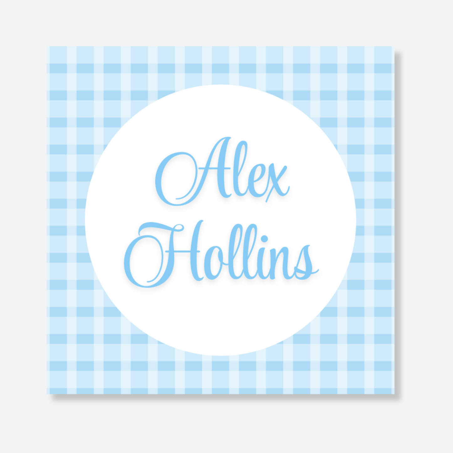 Blue Gingham Bag Tag