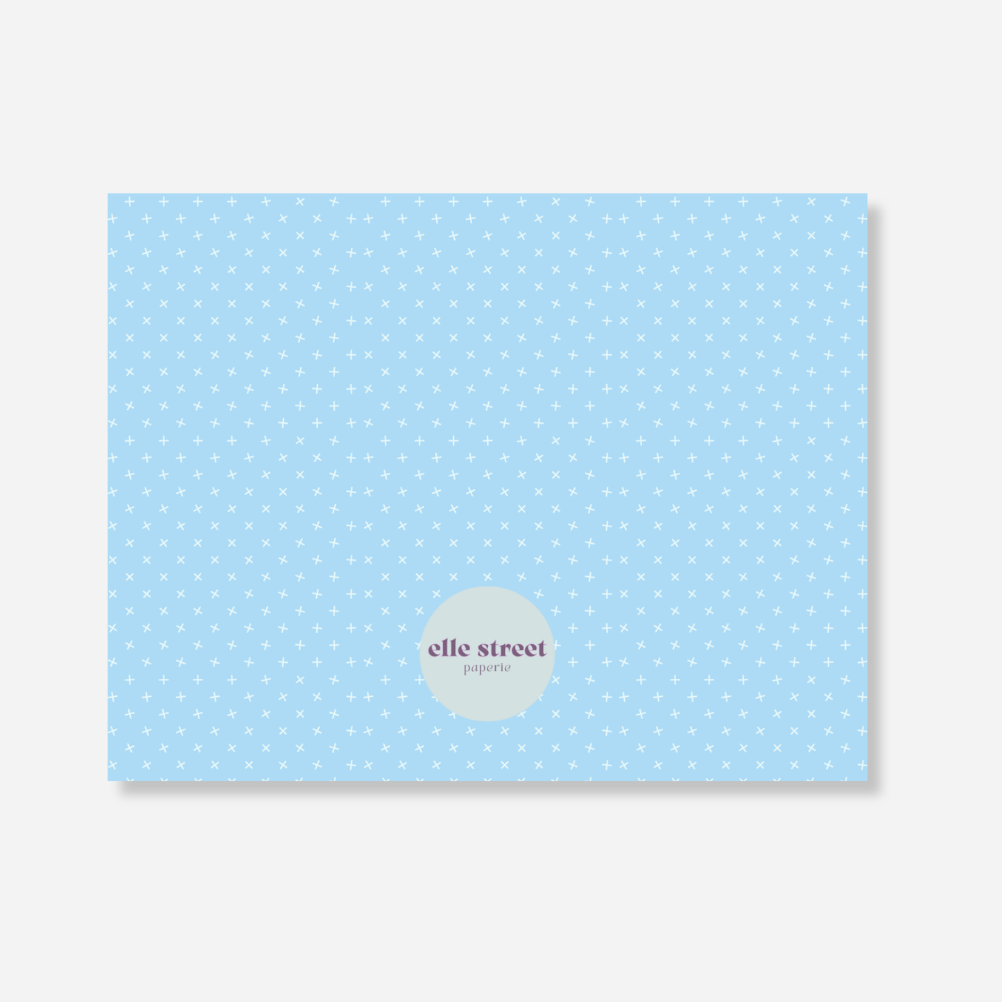 Blue Plus Name Note Card