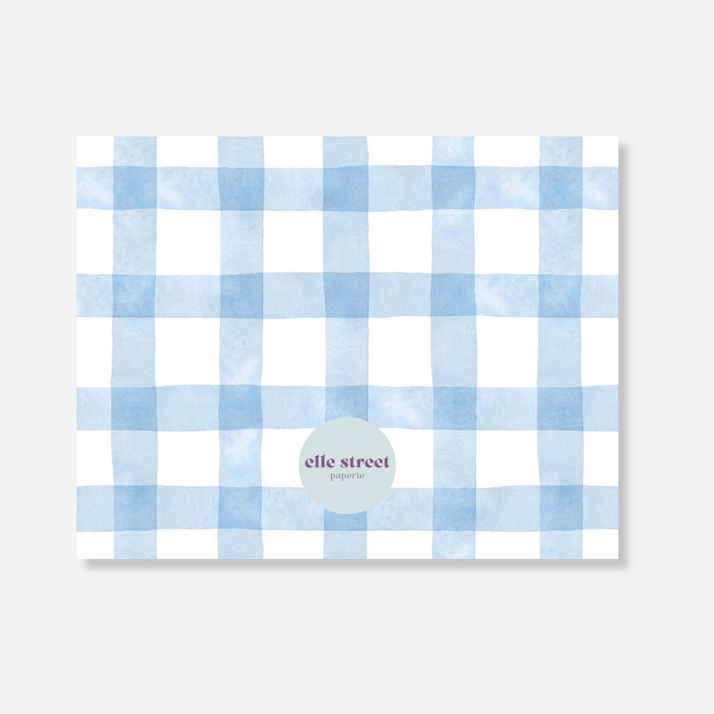 Blue Gingham Nursery Note Card