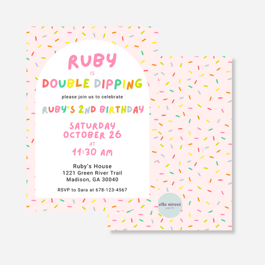 Double Dipping Birthday Invitation