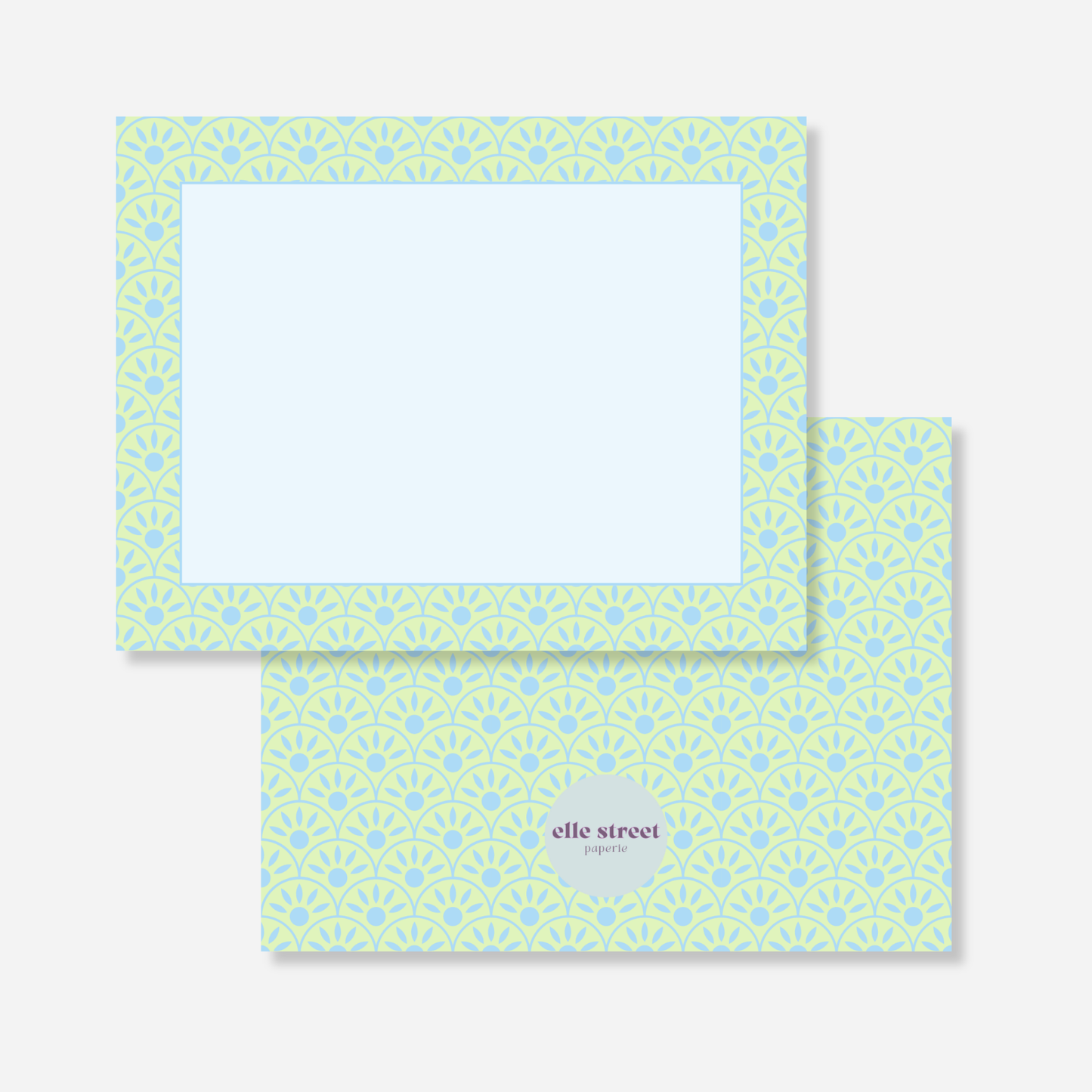 Green Blue Festive Blank Note Card