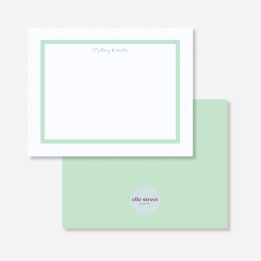 Green Border Personalized Note Card