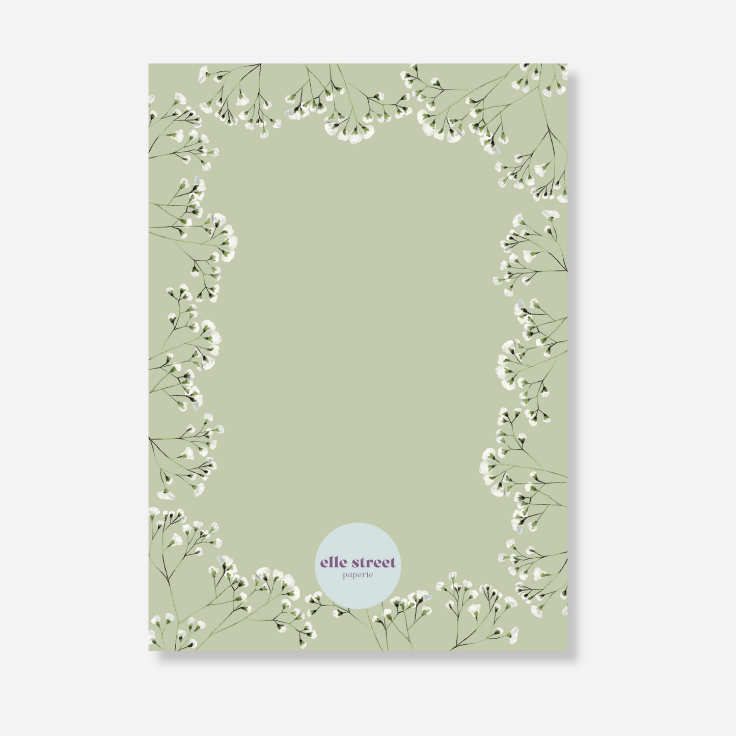Green Floral Baby Shower Invitation
