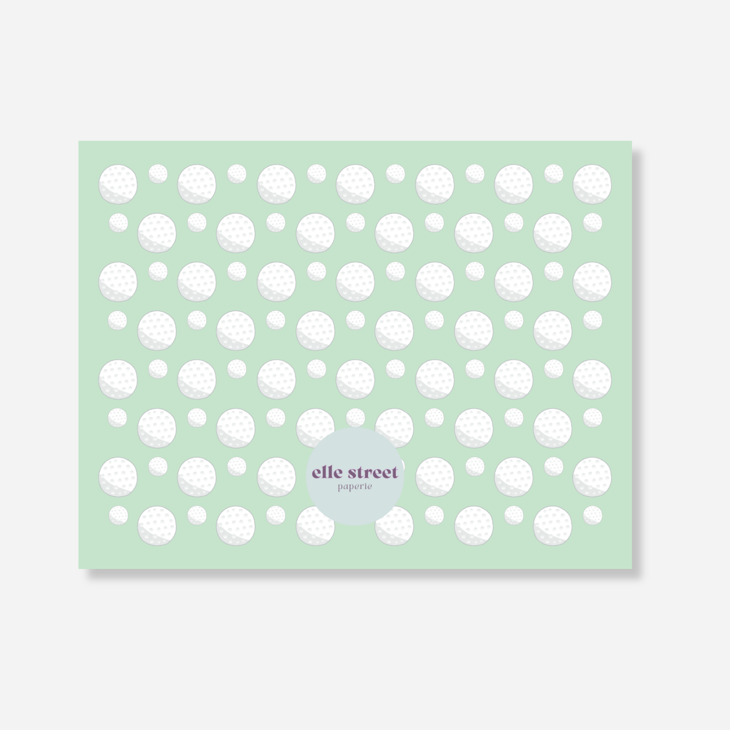 Green Golf Name Note Card