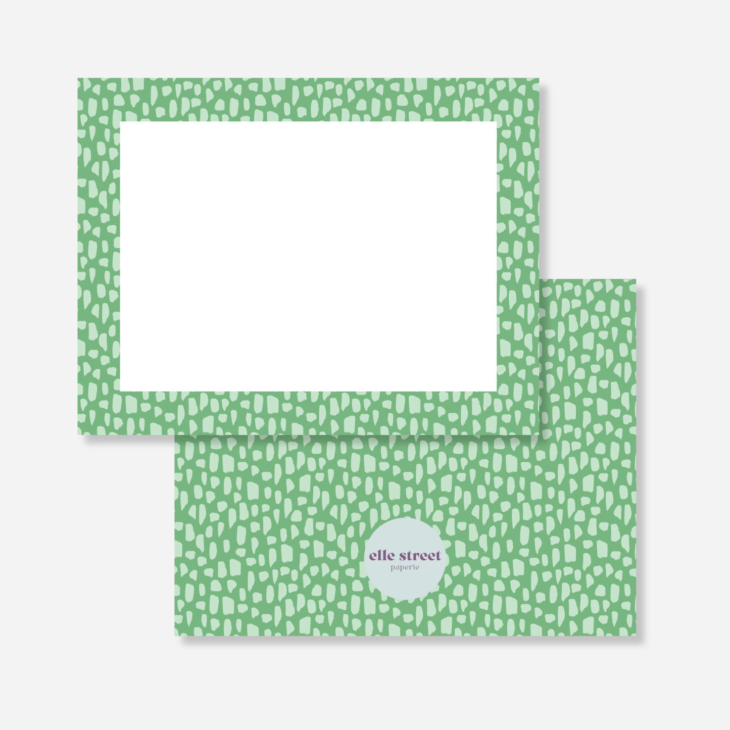Green Brush Stroke Blank Note Card