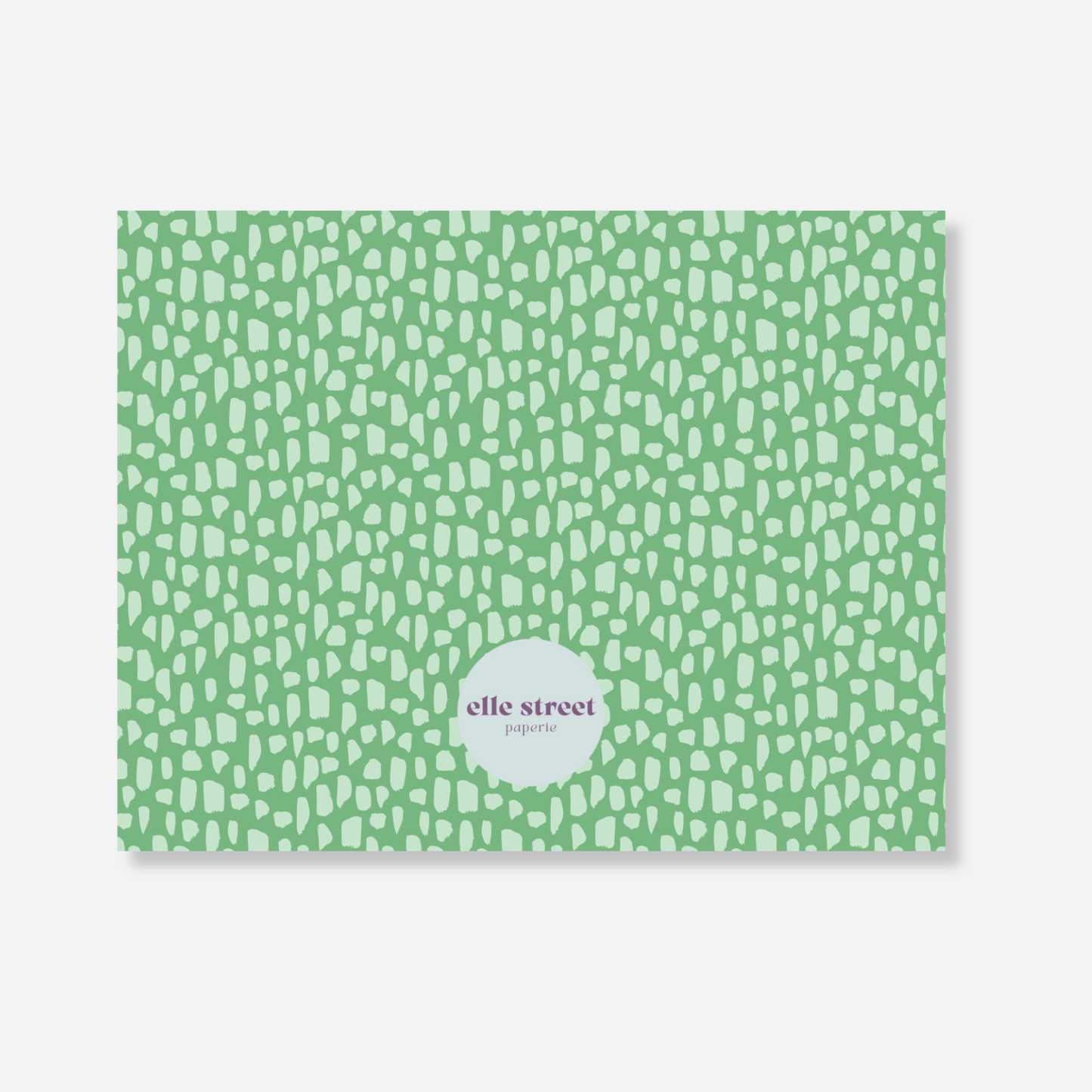 Green Brush Stroke Blank Note Card