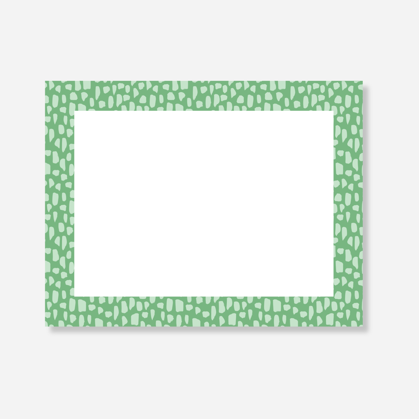 Green Brush Stroke Blank Note Card