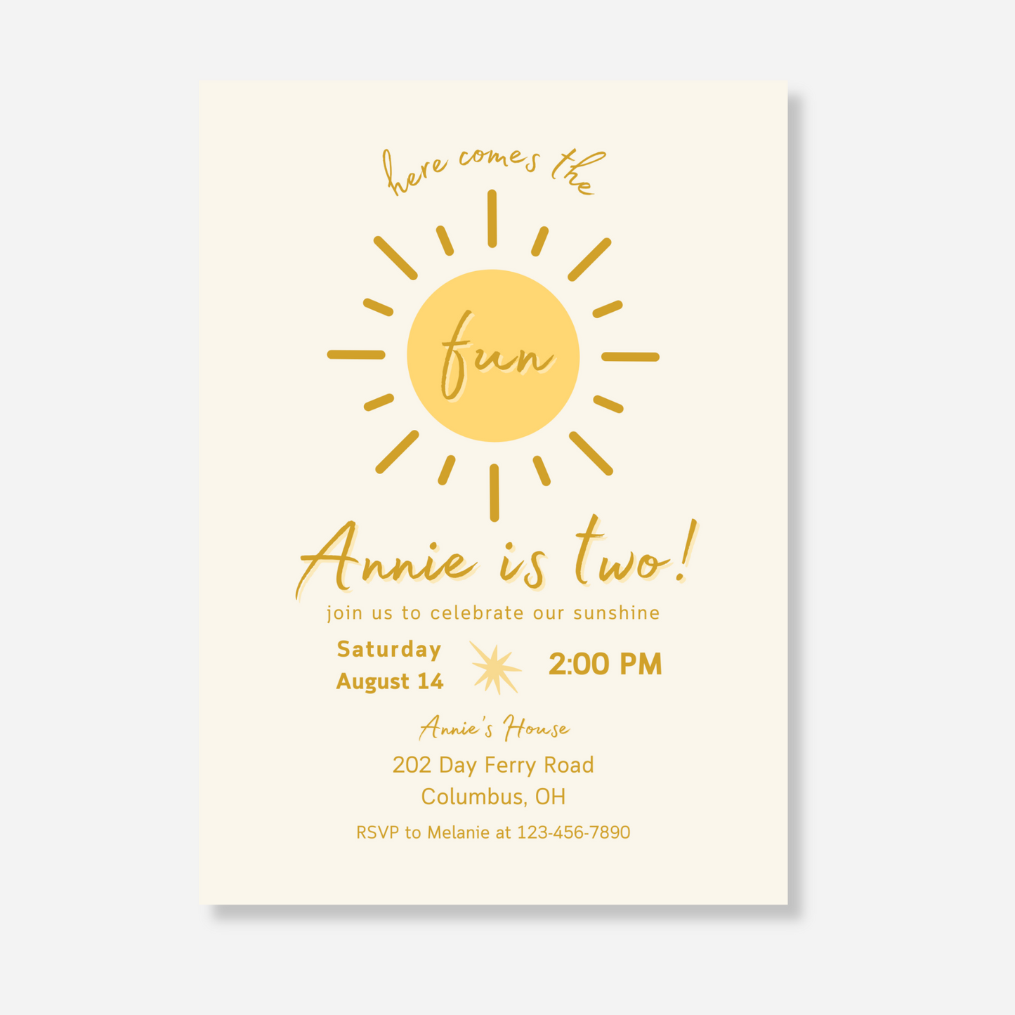 Here Comes the Fun Birthday Invitation