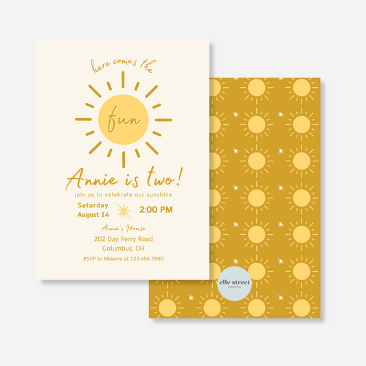 Here Comes the Fun Birthday Invitation