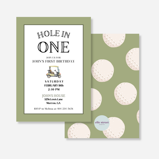 Hole in One Birthday Invitation