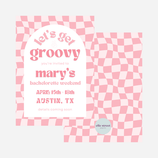 Let's Get Groovy Bachelorette Invitation