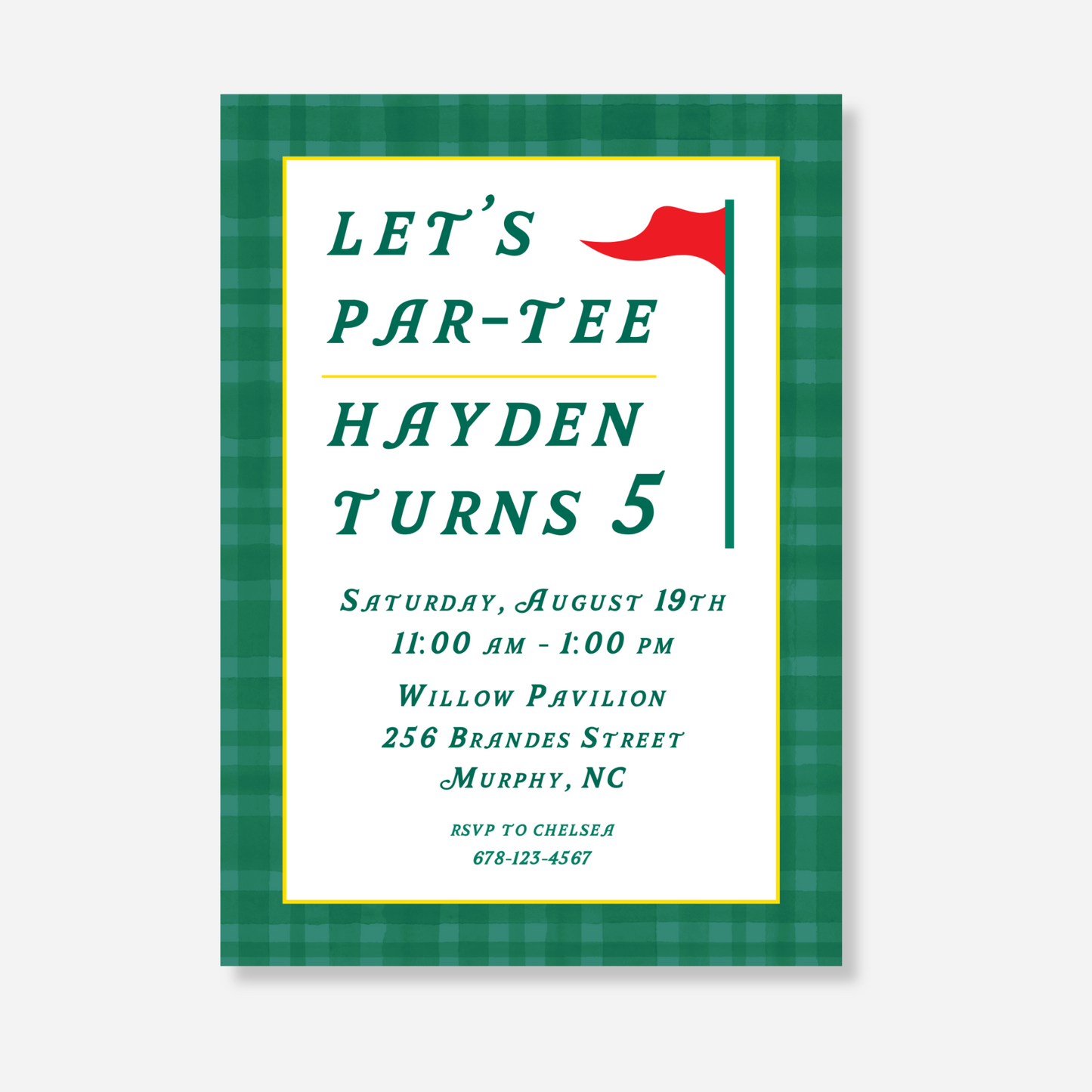 Let's Par-Tee Birthday Invitation