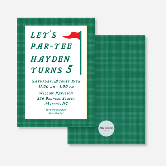 Let's Par-Tee Birthday Invitation