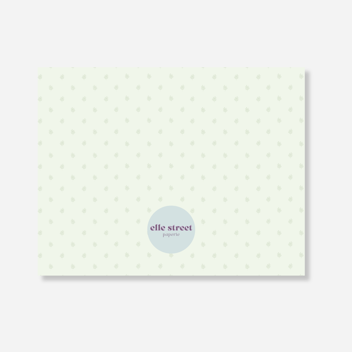 Light Green Squiggle Name Note Card
