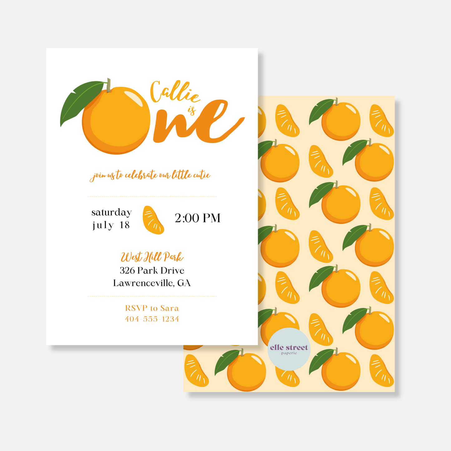 Little Cutie Birthday Invitation