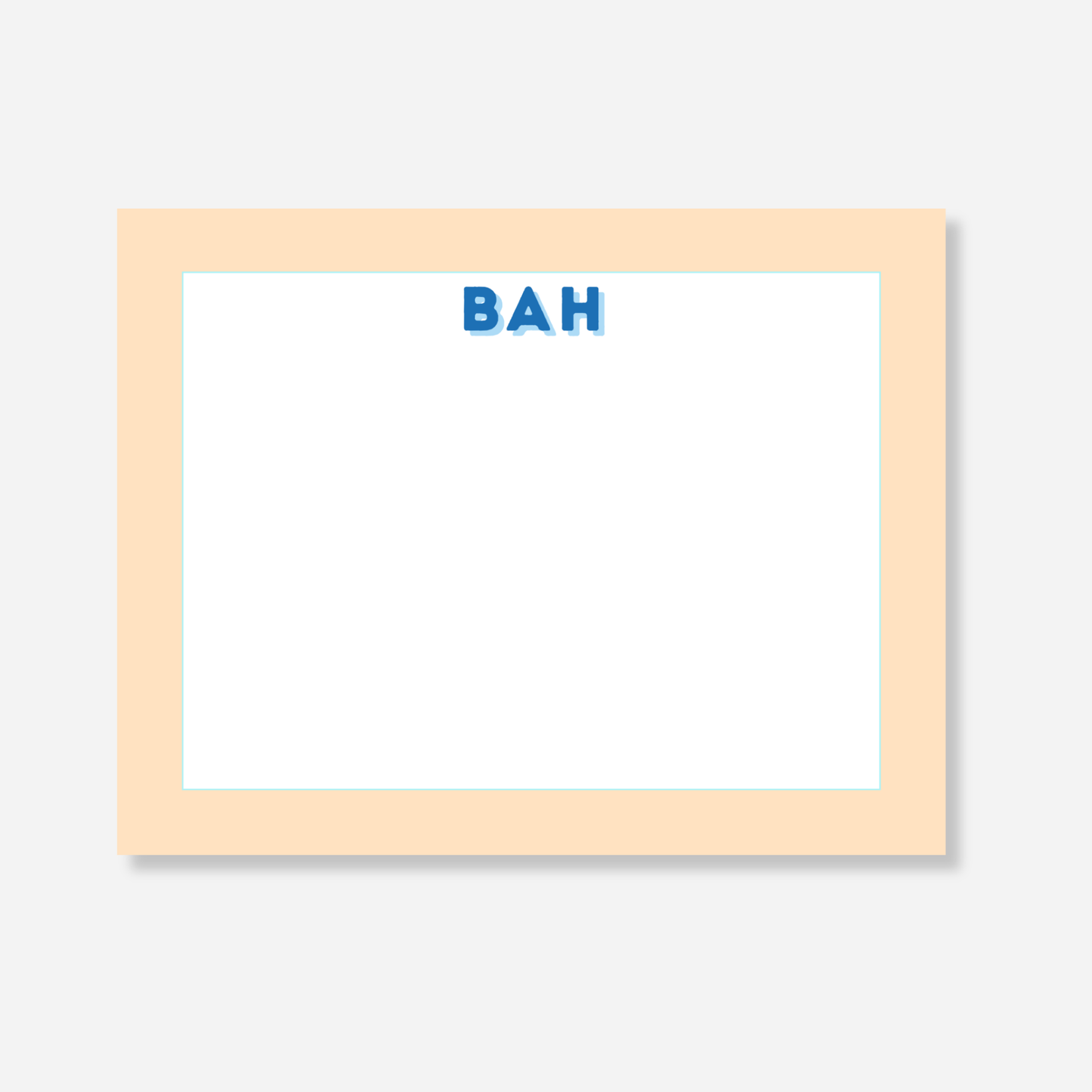 Navy Bold Initial Personalized Note Card