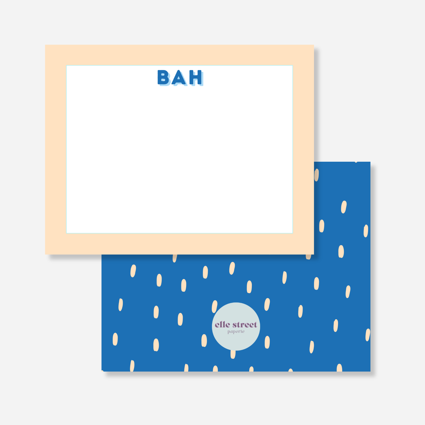 Navy Bold Initial Personalized Note Card