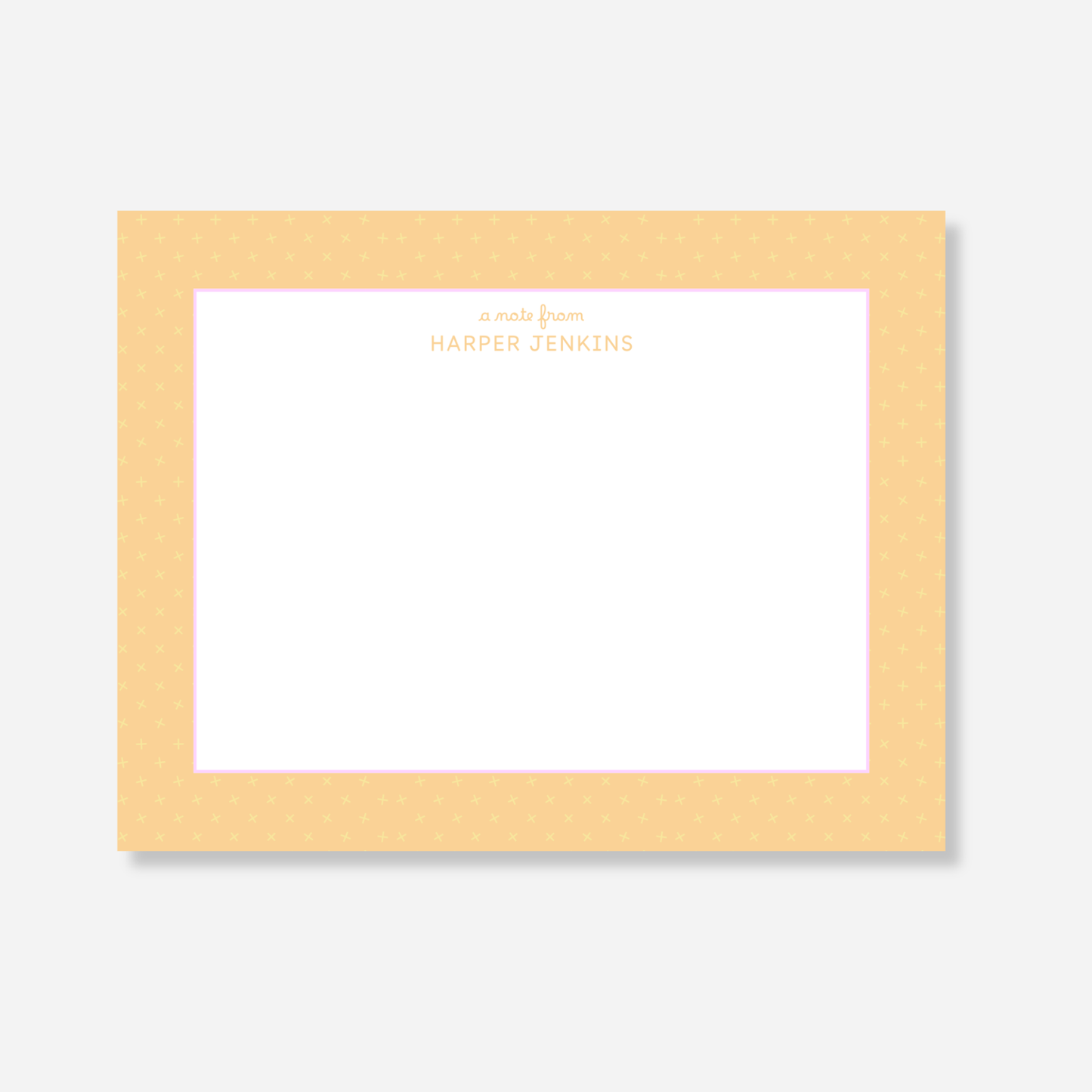 Orange Plus Name Note Card