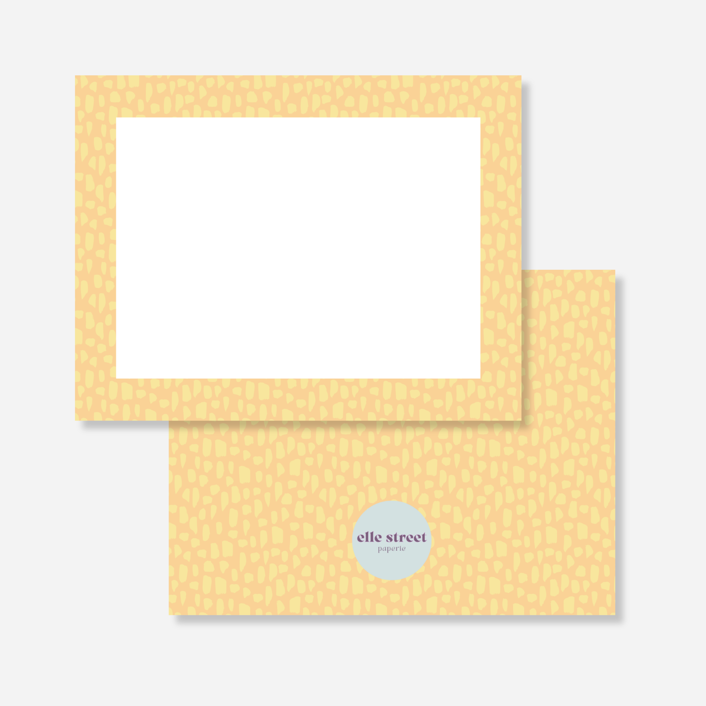 Orange Brush Stroke Blank Note Card