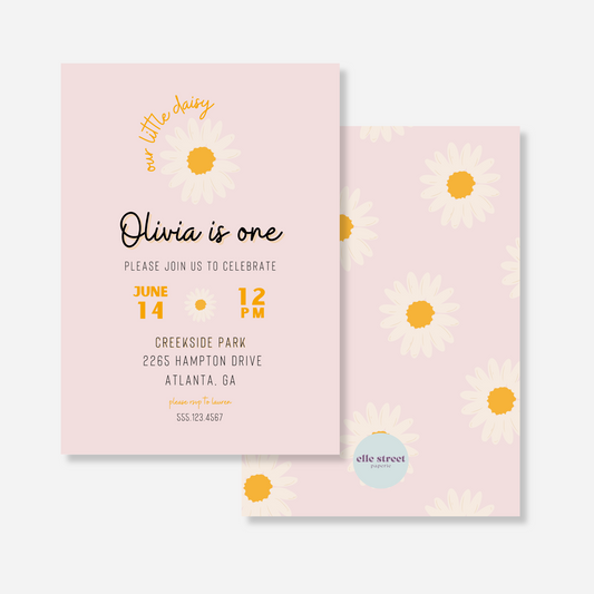 Our Little Daisy Birthday Invitation