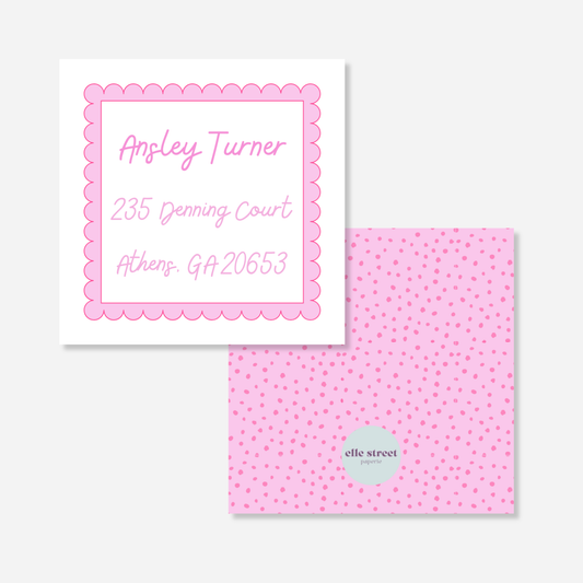 Pink Border Address Bag Tag