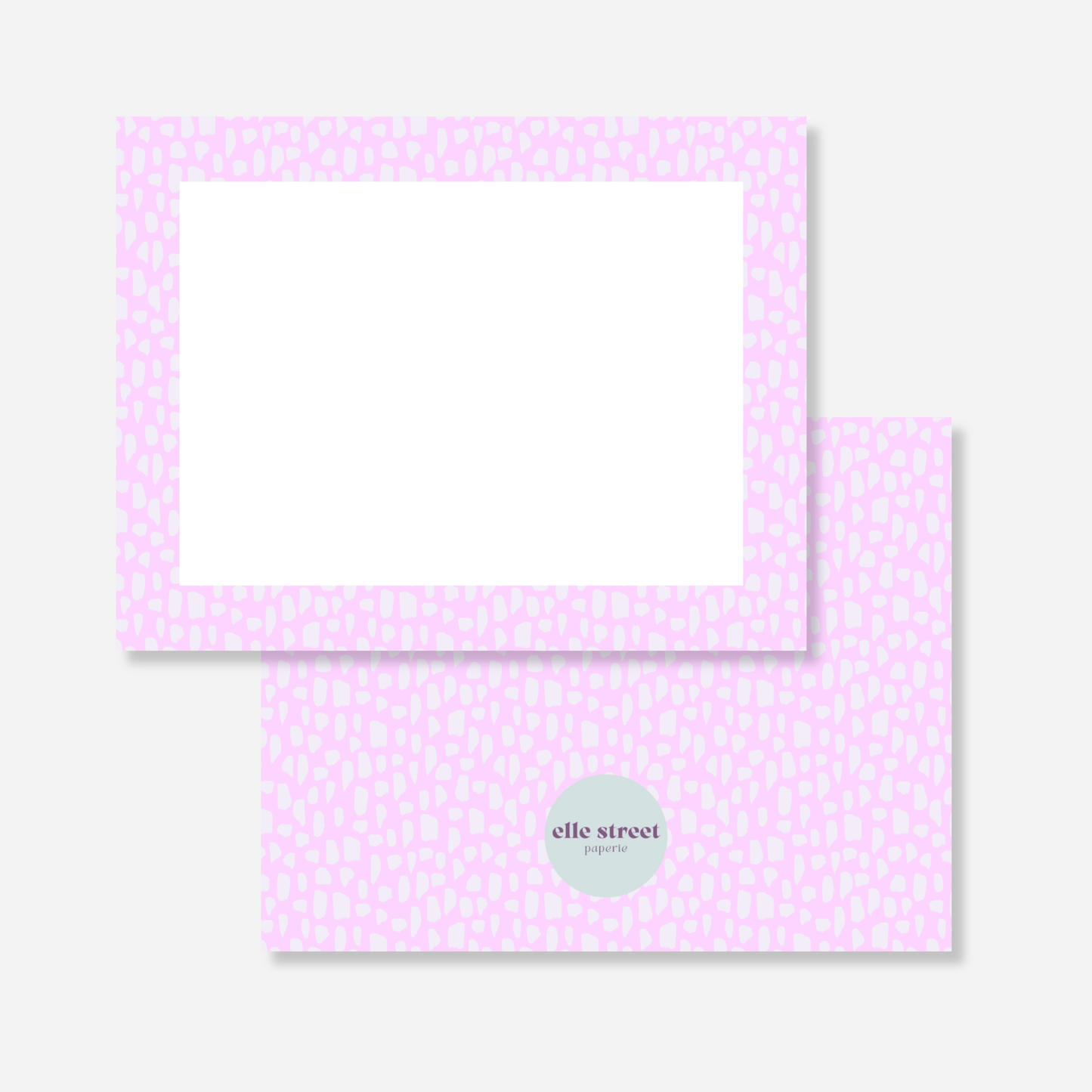 Pink Brush Stroke Blank Note Card