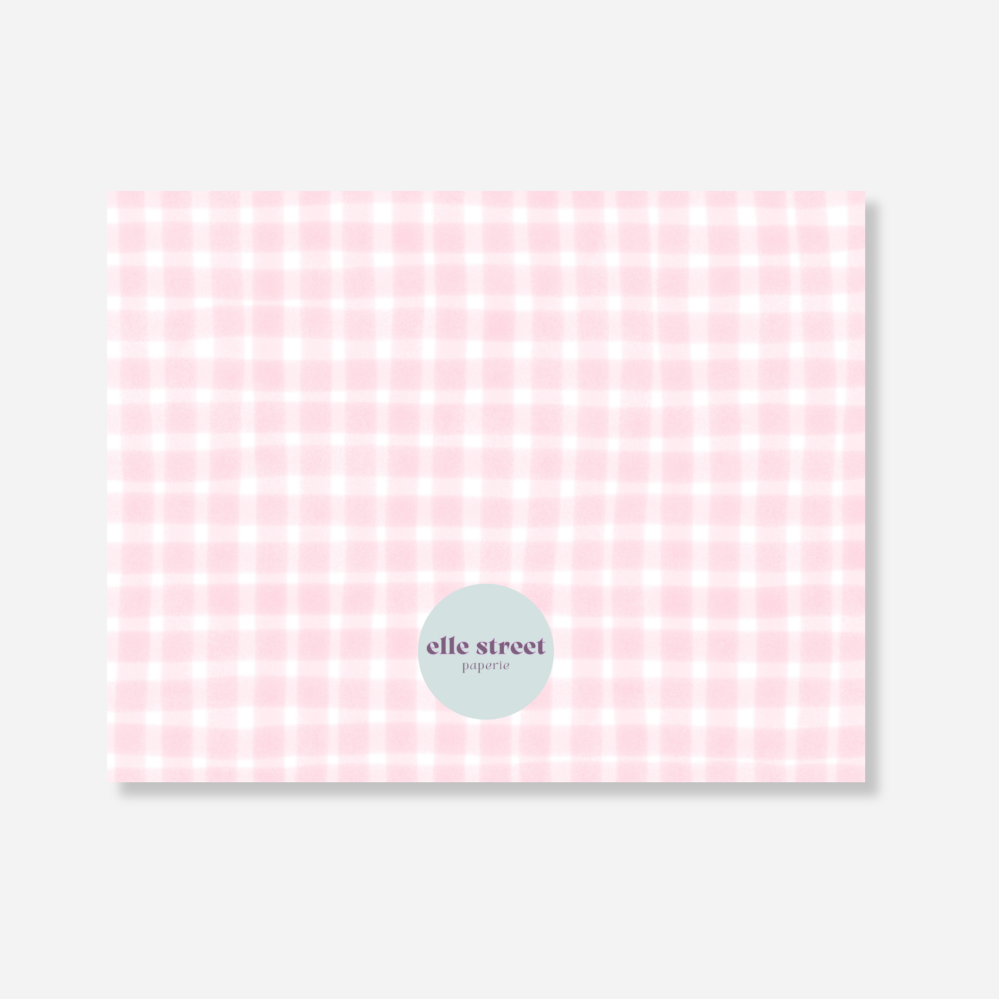 Pink Gingham Nursery Note Card