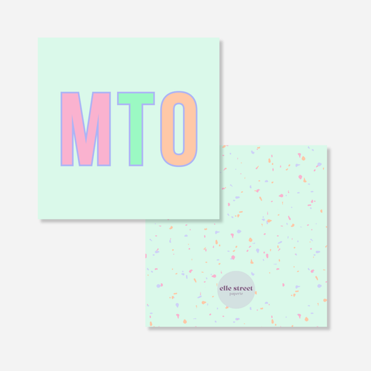 Pistachio Terrazzo Initial Bag Tag