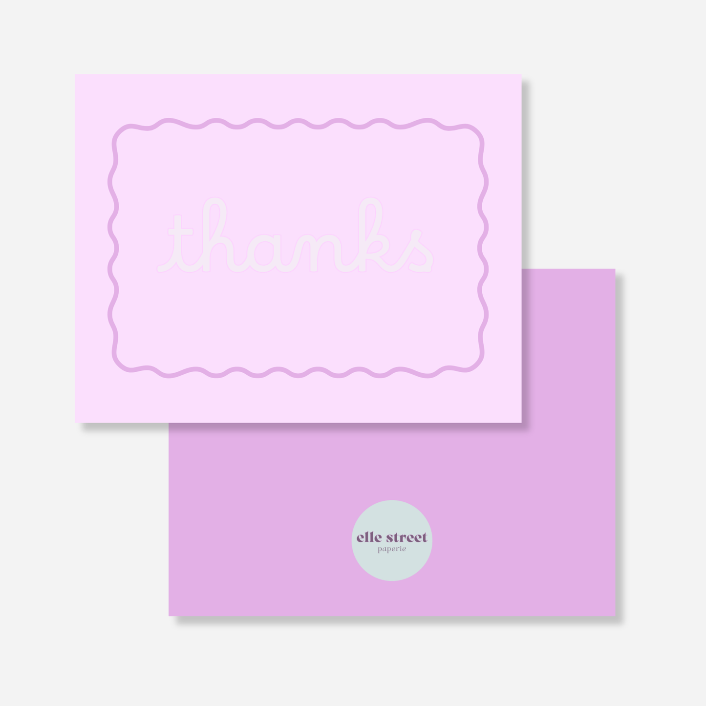 Purple Squiggle Thank You Card