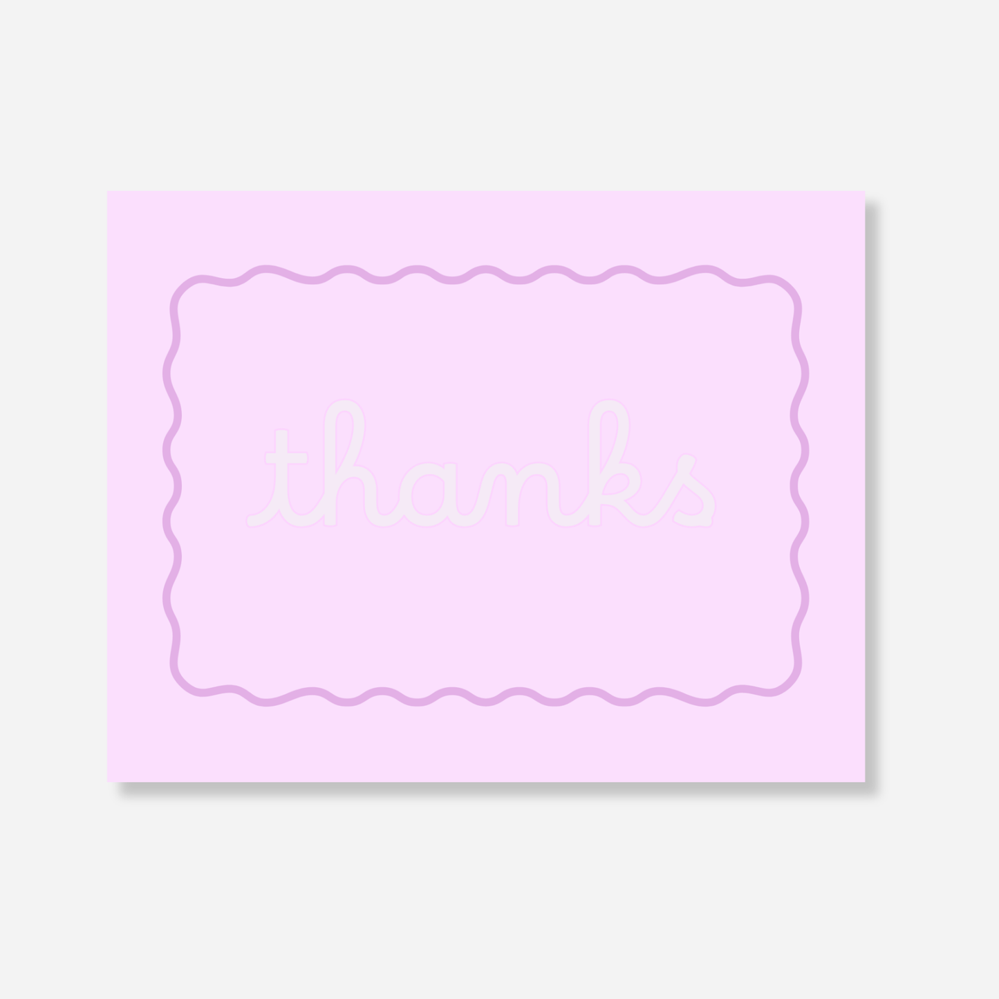 Purple Squiggle Thank You Card