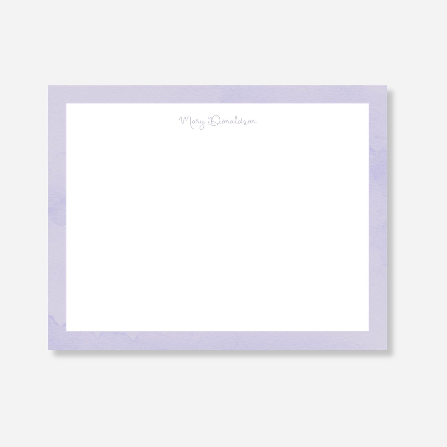 Purple Watercolor Personalized Note Card