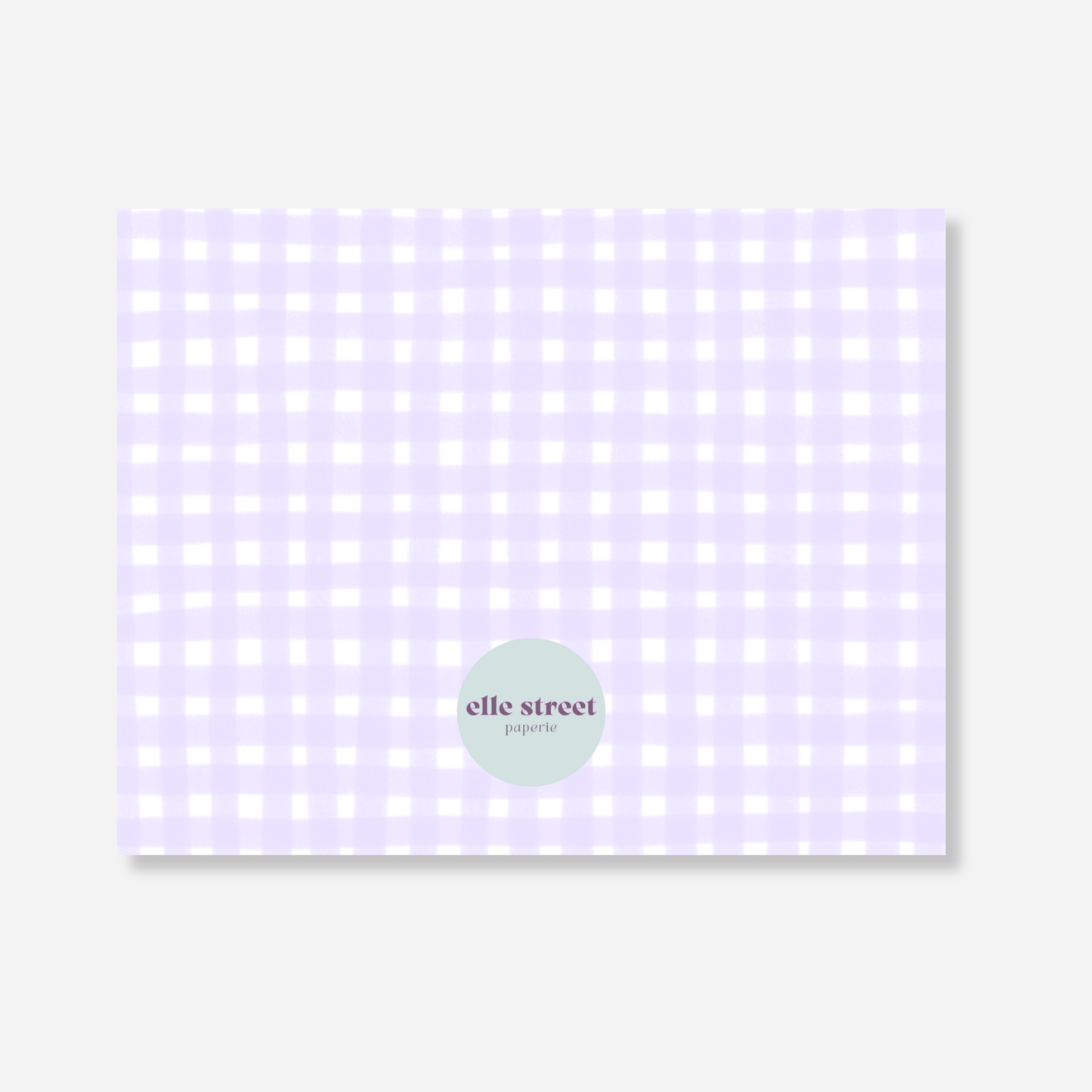 Purple Gingham Nursery Note Card