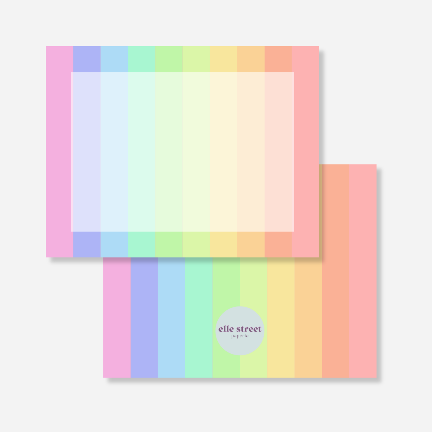 Rainbow Stripe Blank Note Card