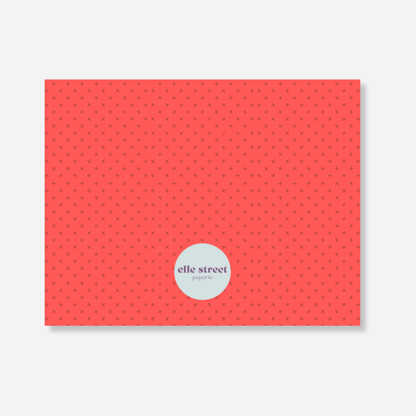Red Plus Name Note Card