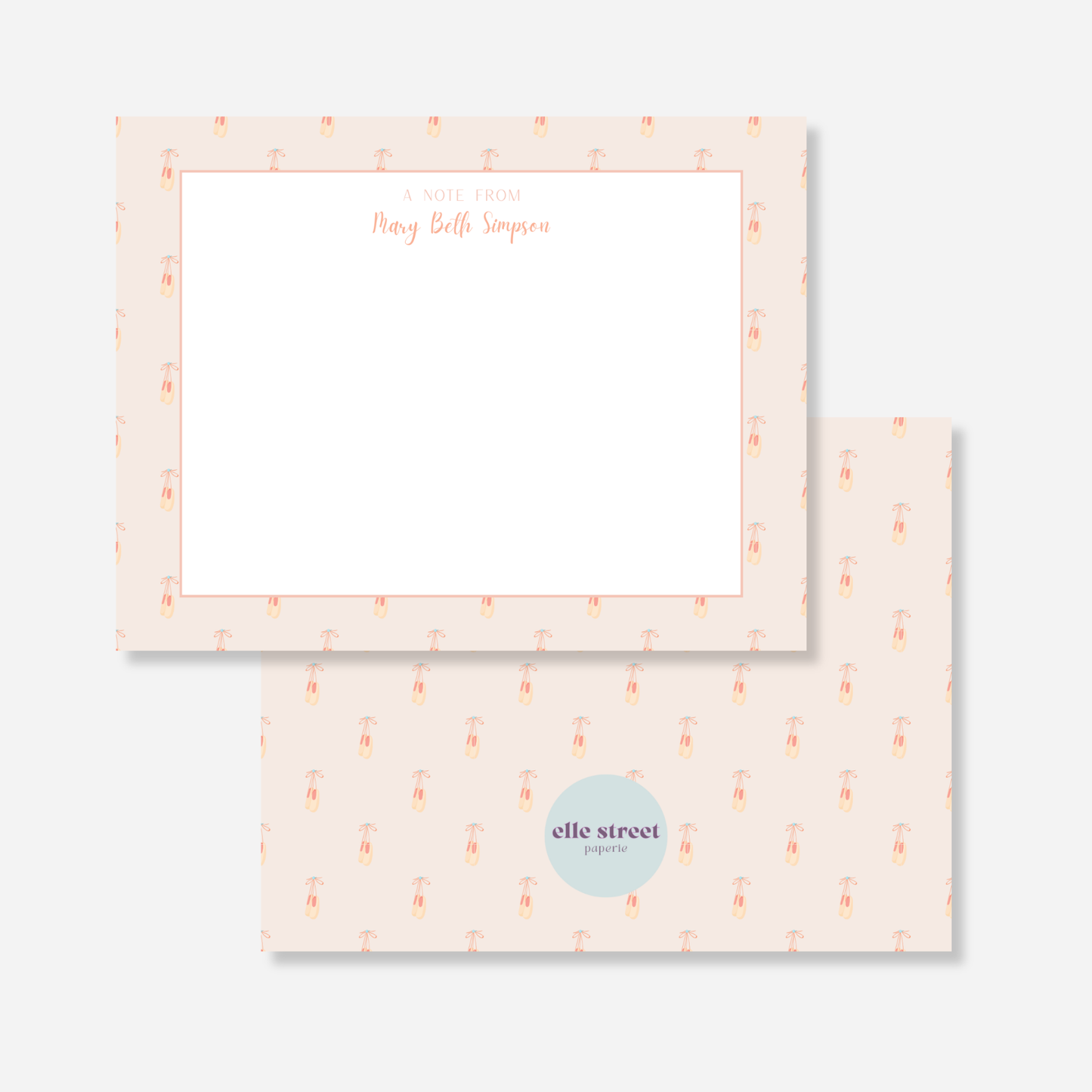 Sherbet Ballet Name Note Card