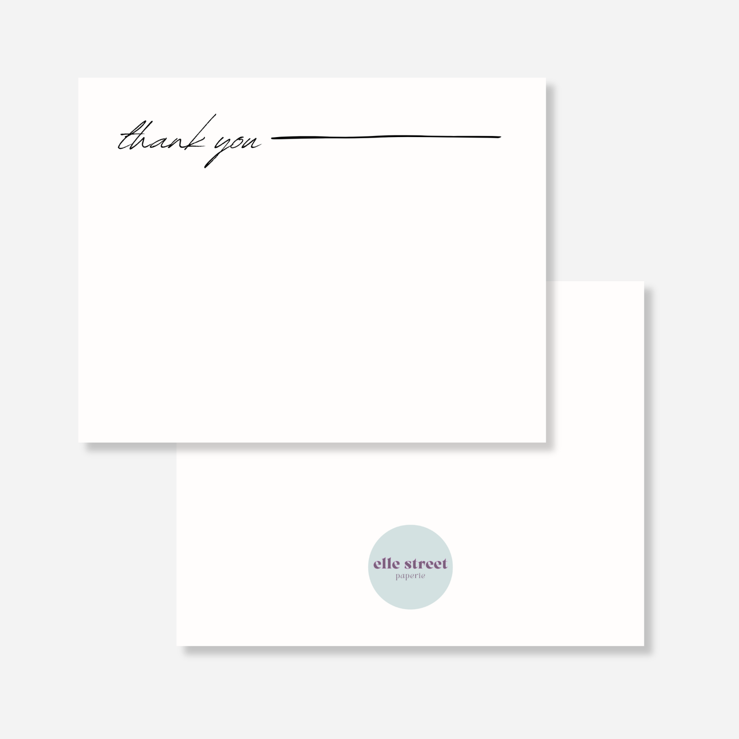 Simple Black White Thank You Card