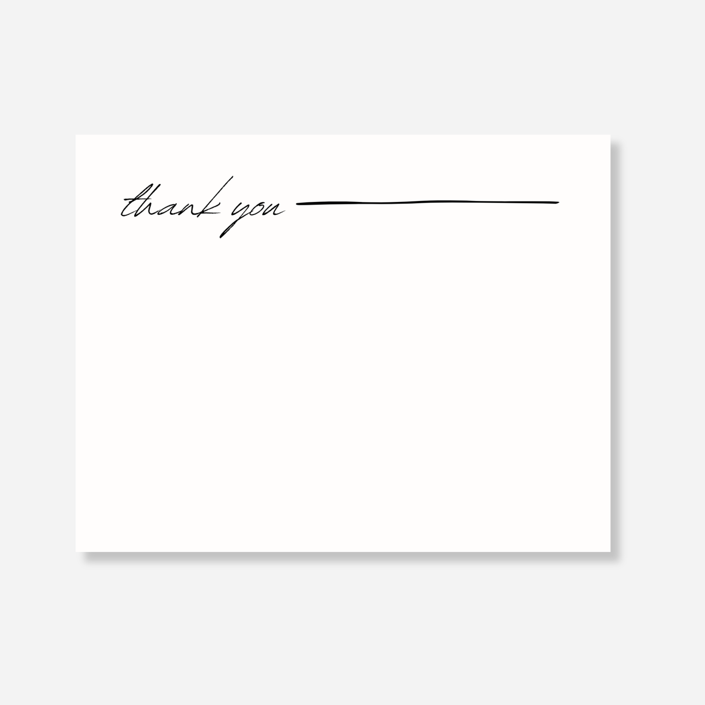Simple Black White Thank You Card