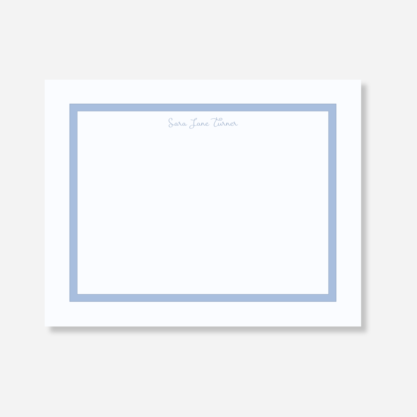 Simple Blue Border Personalized Note Card