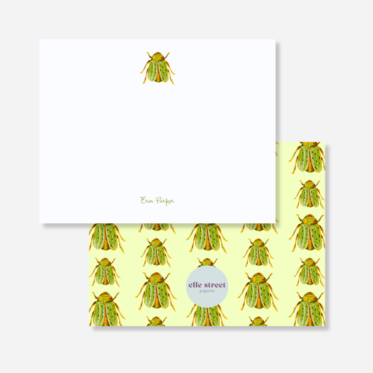 Bright Beetle Personalized Note Card