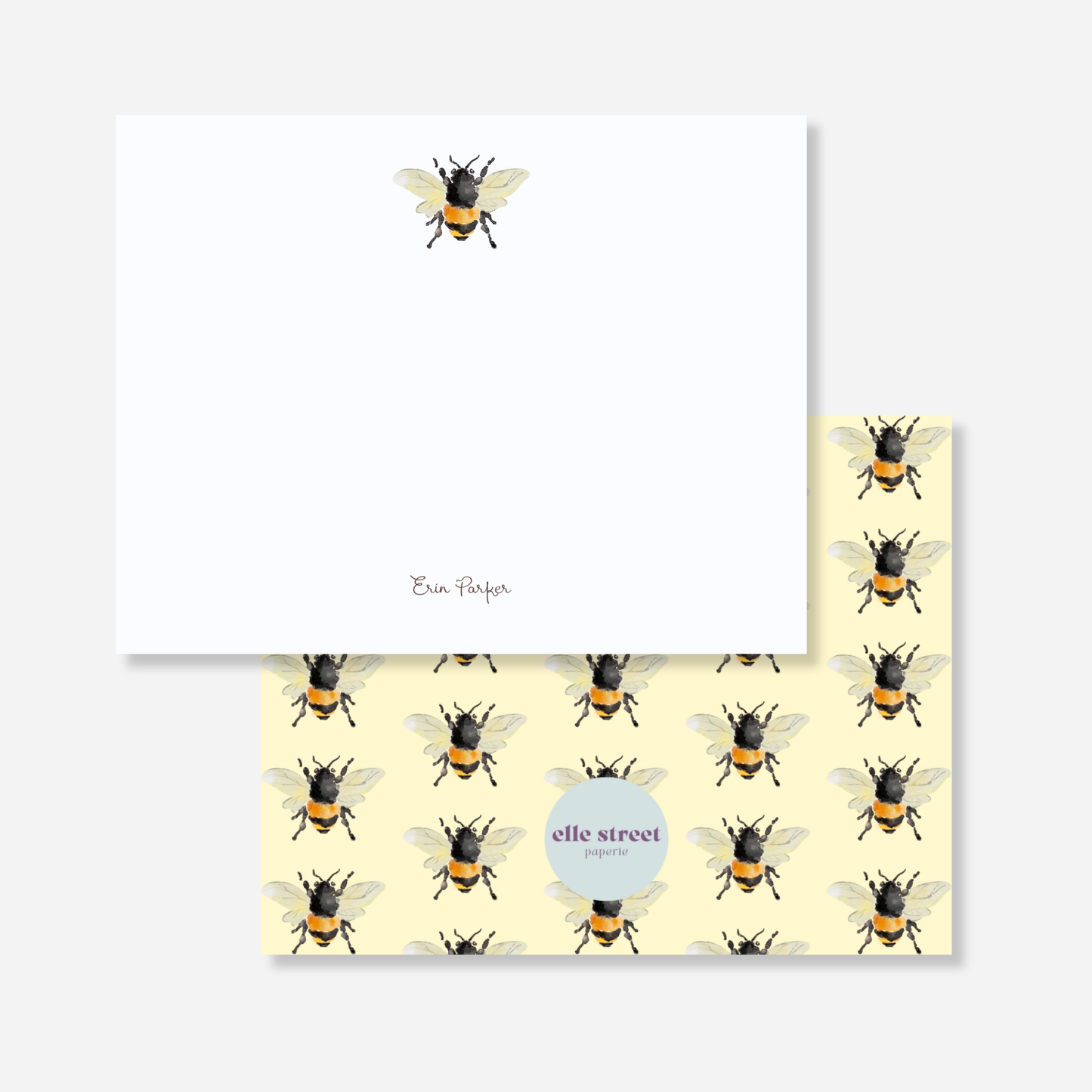 Simple Bee Personalized Note Card
