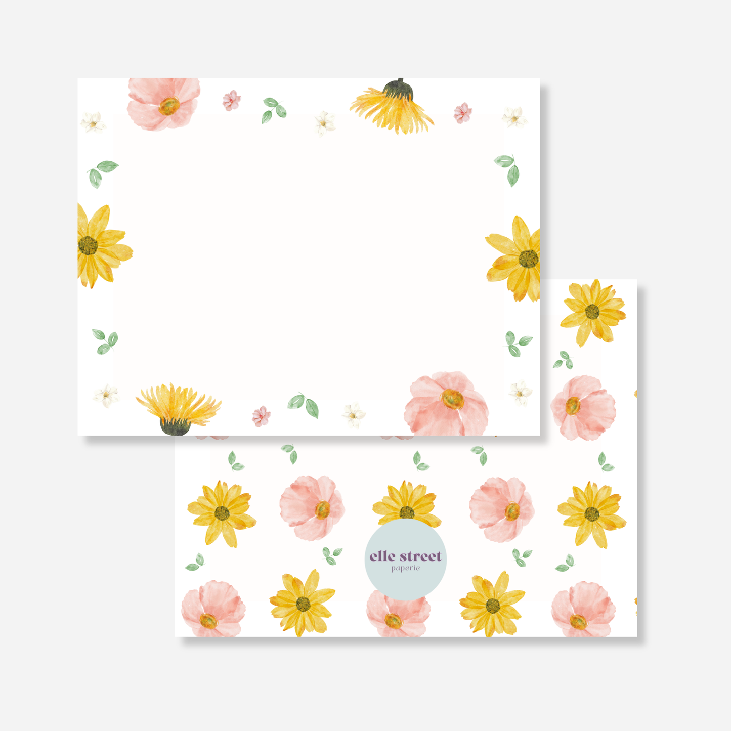 Soft Floral Blank Note Card