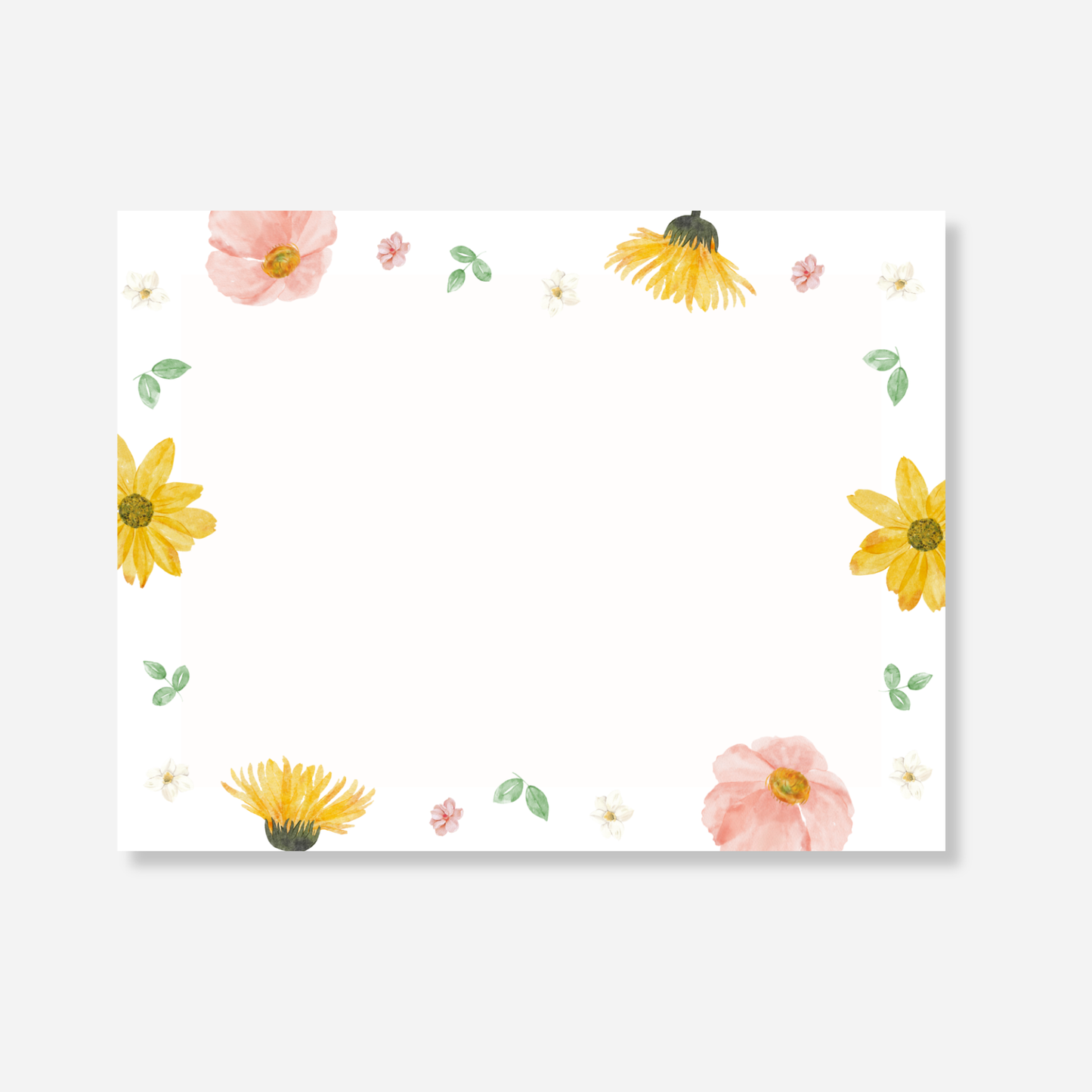 Soft Floral Blank Note Card