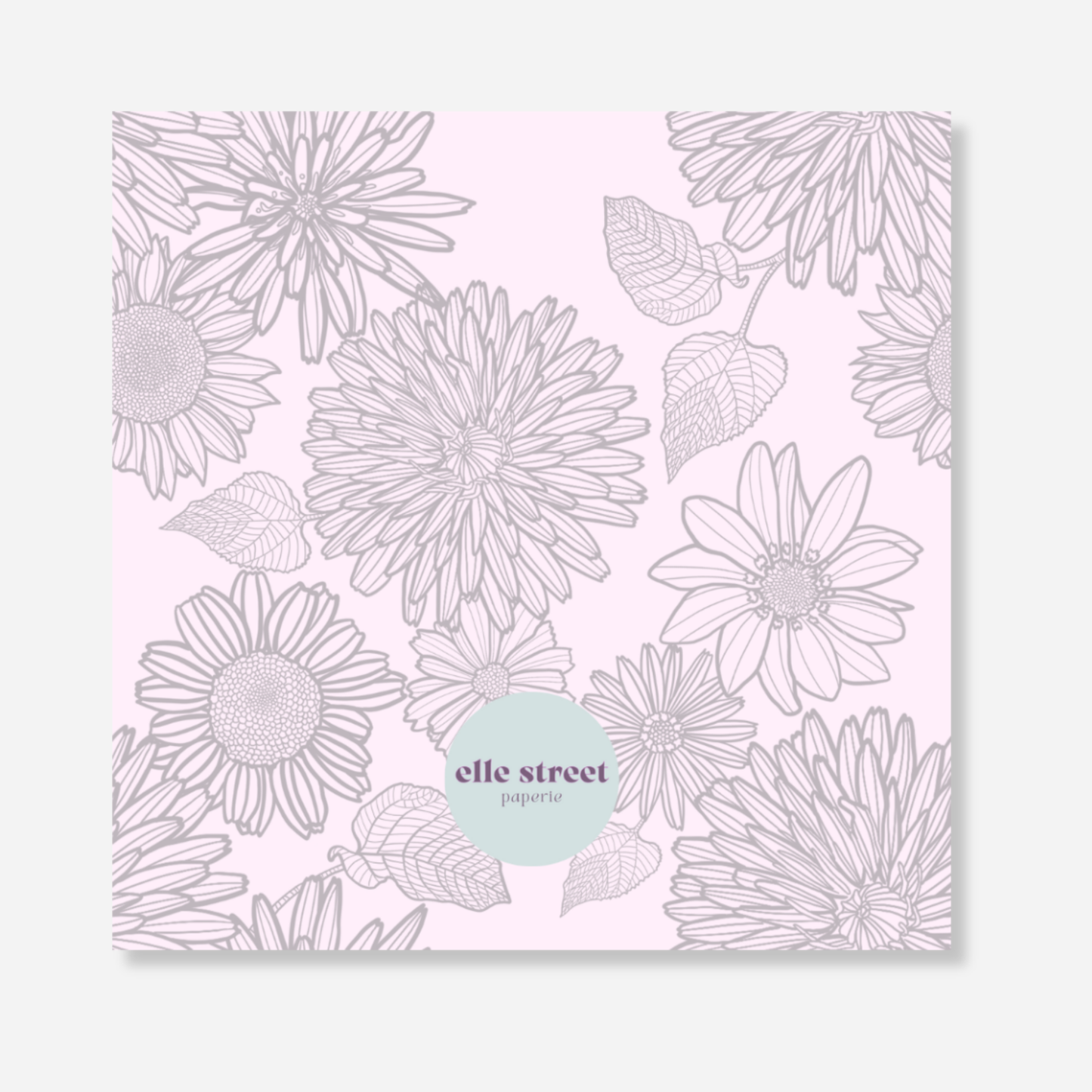 Soft Purple Floral Initial Bag Tag