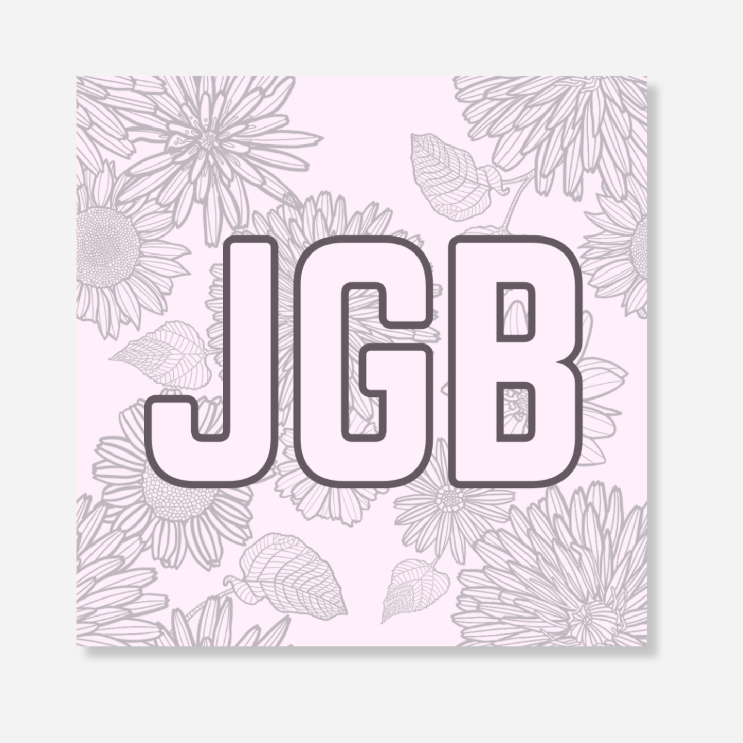 Soft Purple Floral Initial Bag Tag
